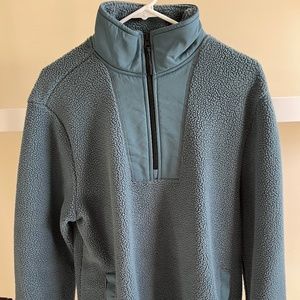 Old Navy Half Zip Sherpa Fleece Blue/Green Teal Medium M